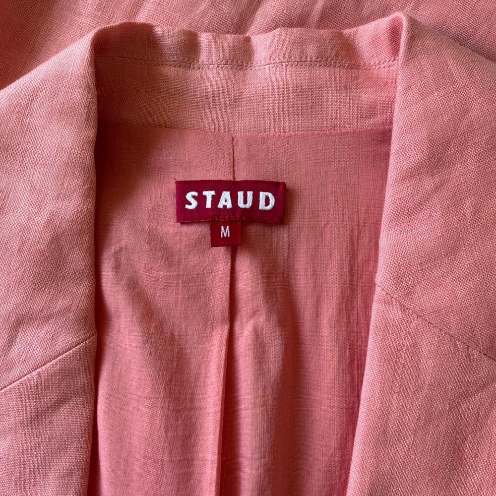 New Staud Blazer Maxwell Linen Blazer in Rosebud Size Medium - Picture 6 of 9